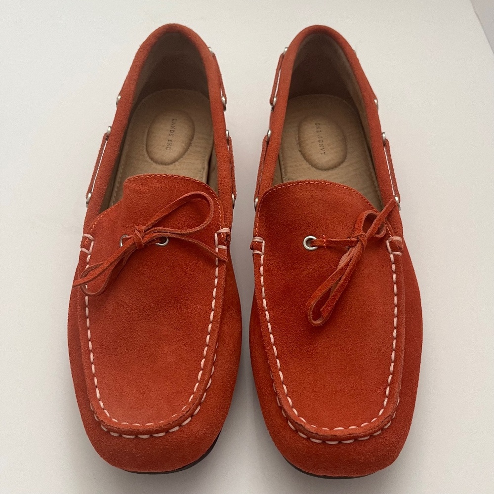 Lands' End Orange Suede Tassel Loafers | Women's Size 10 | Excellent Condition